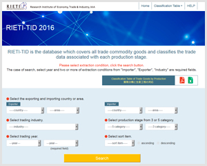独立行政法人 経済産業研究所 様　RIETI-TID 2016 （世界貿易高データベースシステム）